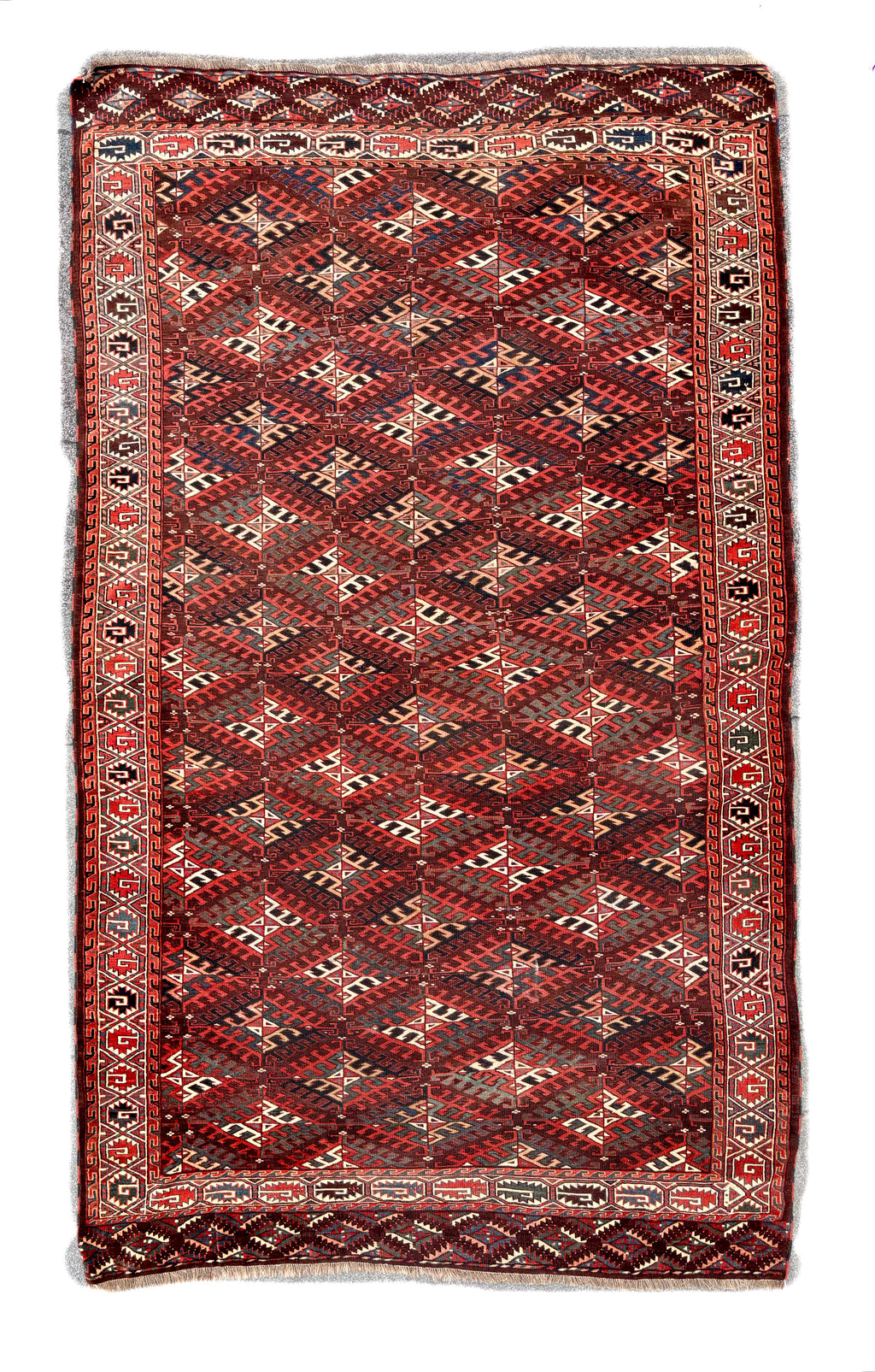 Antique Turkmen Yomut Main Carpet 1880, 212x366 cm