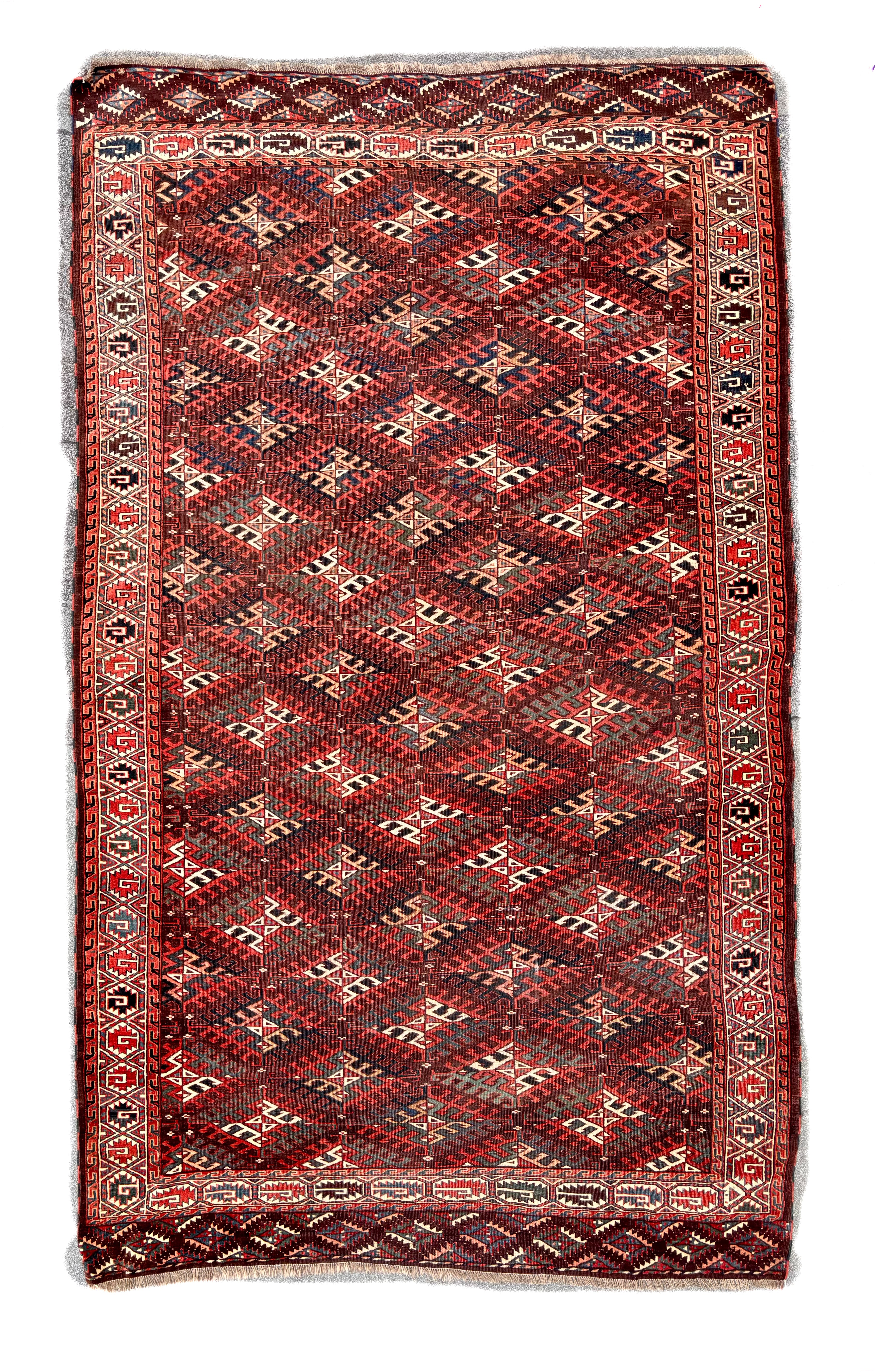 Antique Turkmen Yomut Main Carpet 1880, 212x366 cm