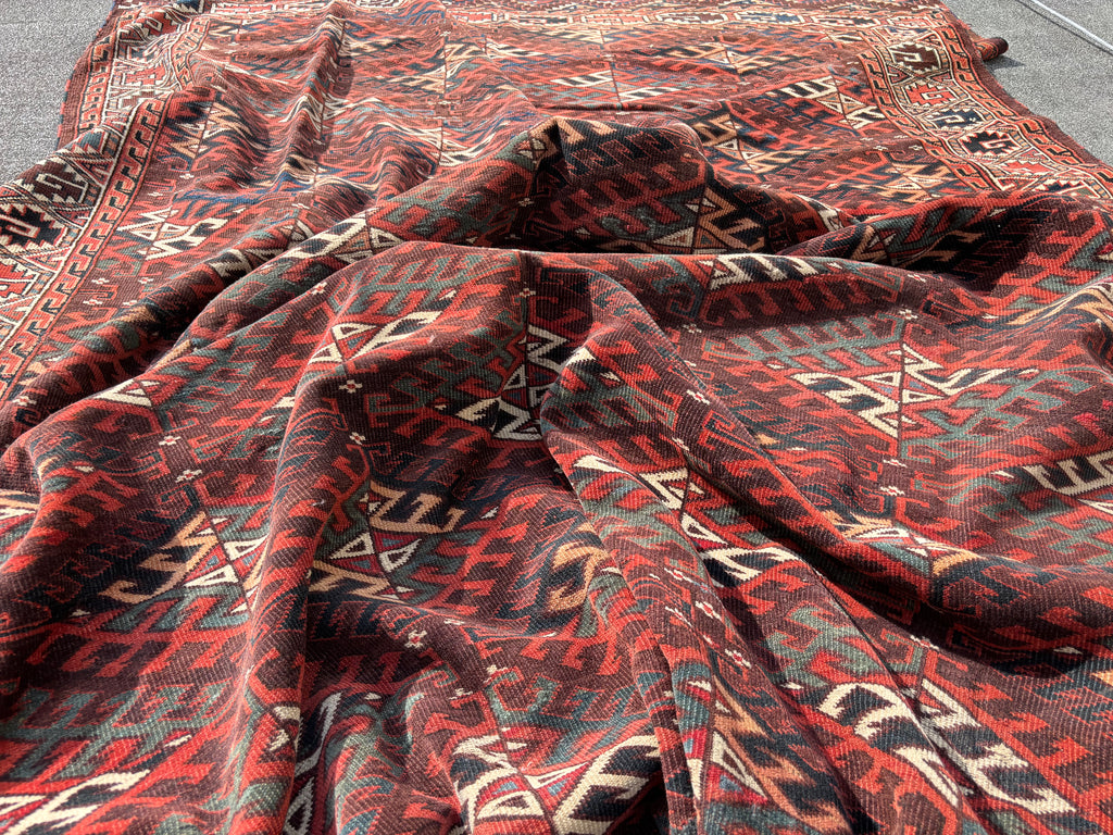 Antique Turkmen Yomut Main Carpet 1880, 212x366 cm