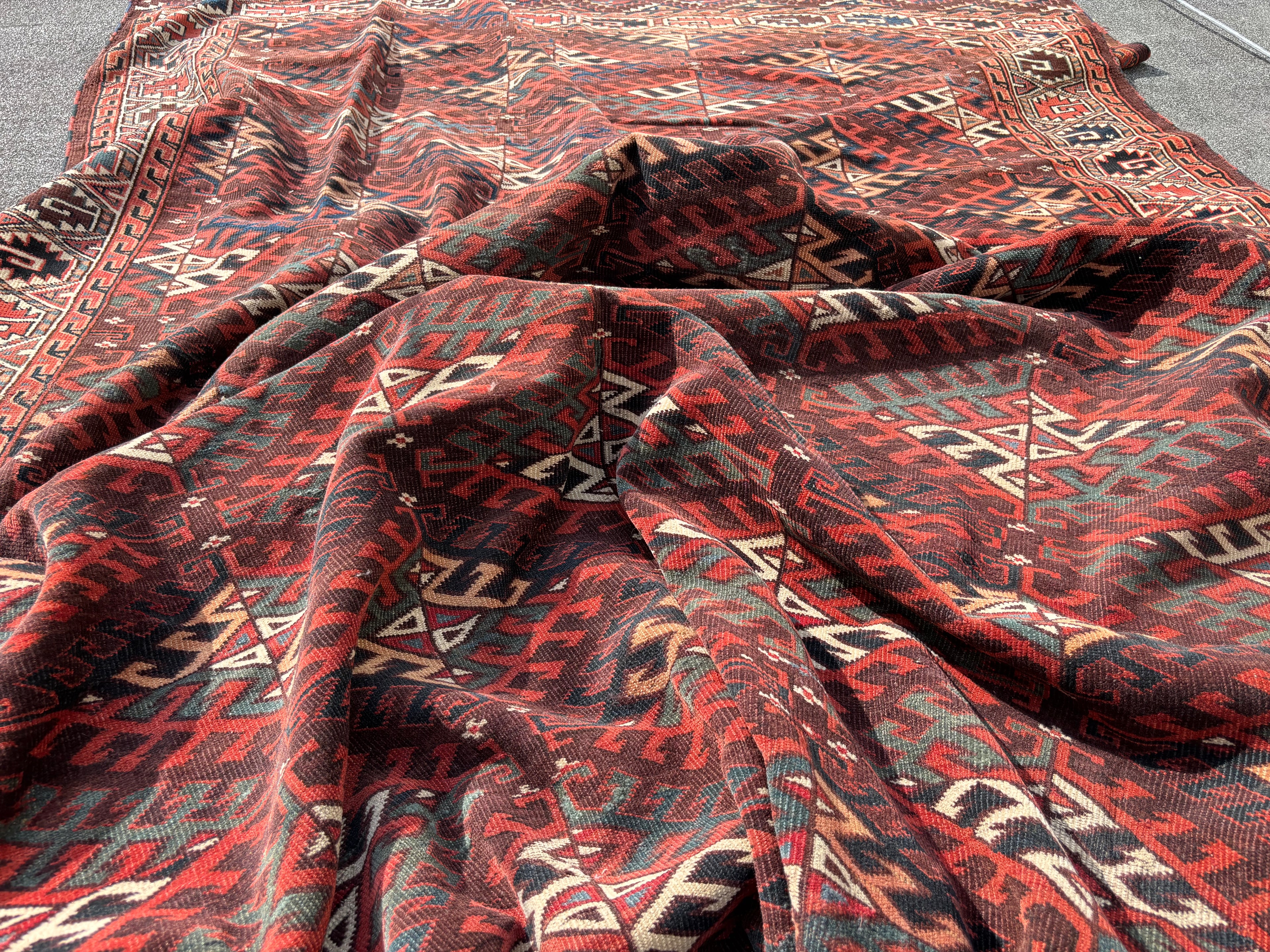 Antique Turkmen Yomut Main Carpet 1880, 212x366 cm