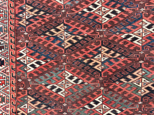 Antique Turkmen Yomut Main Carpet 1880, 212x366 cm