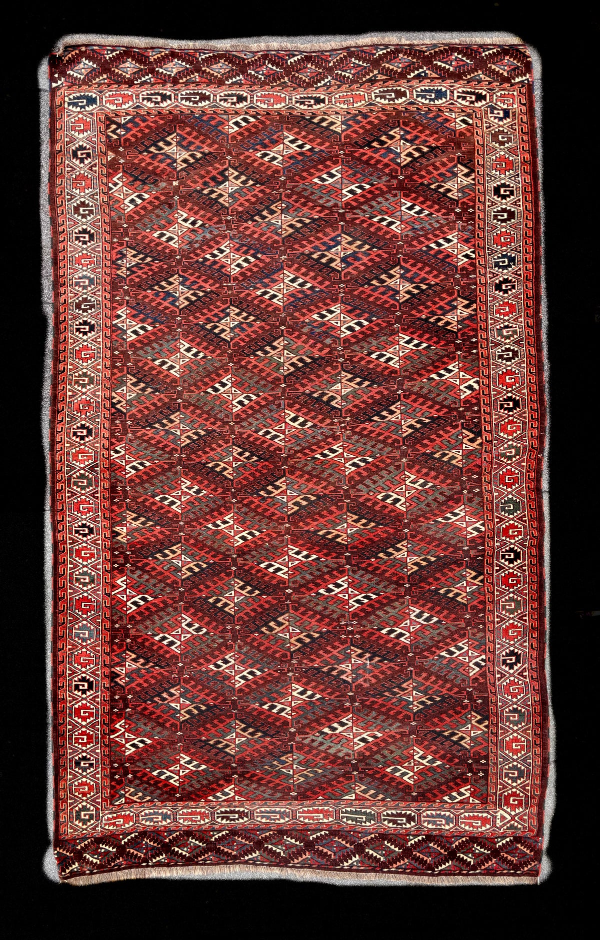 Antique Turkmen Yomut Main Carpet 1880, 212x366 cm