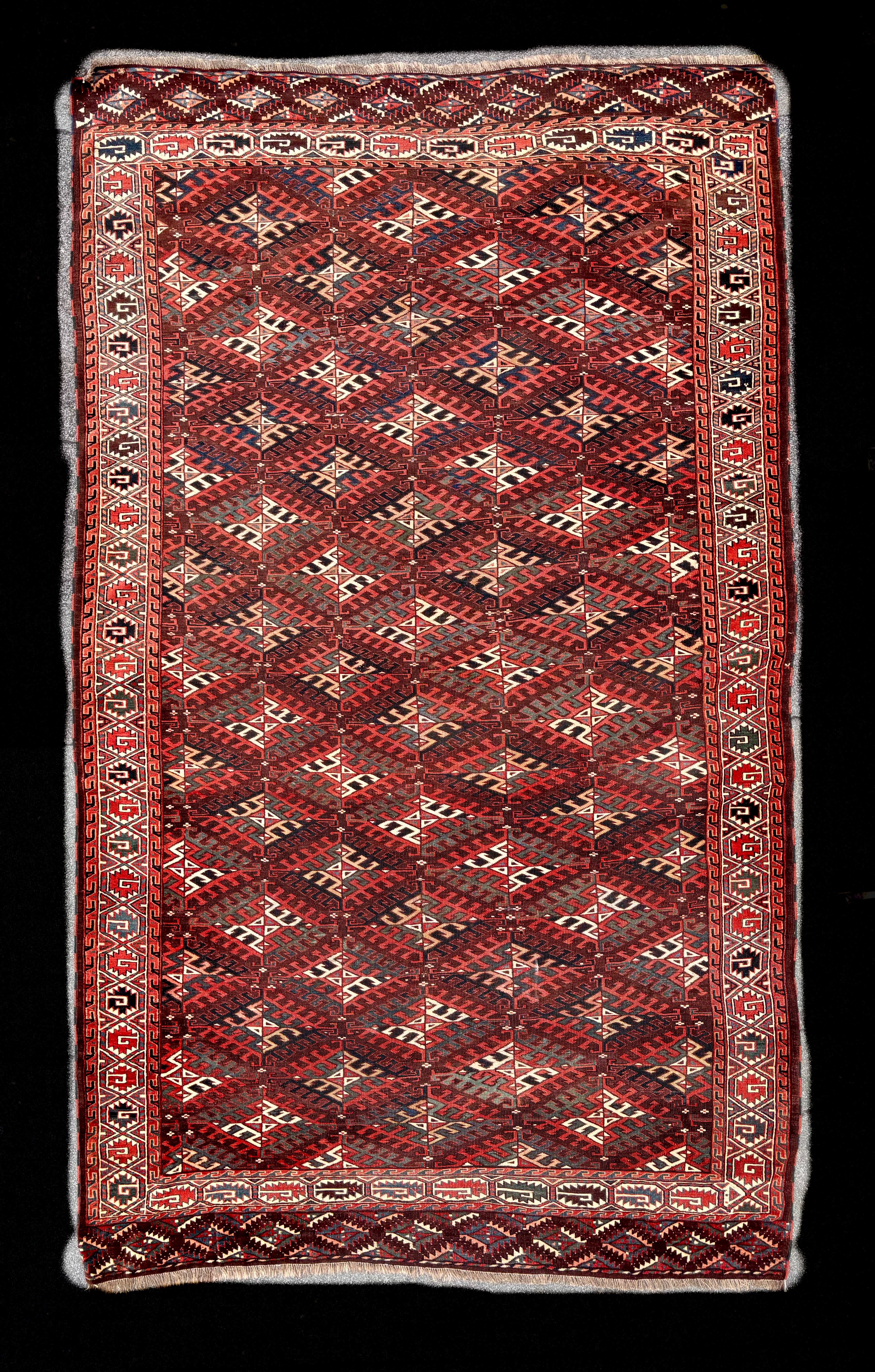 Antique Turkmen Yomut Main Carpet 1880, 212x366 cm