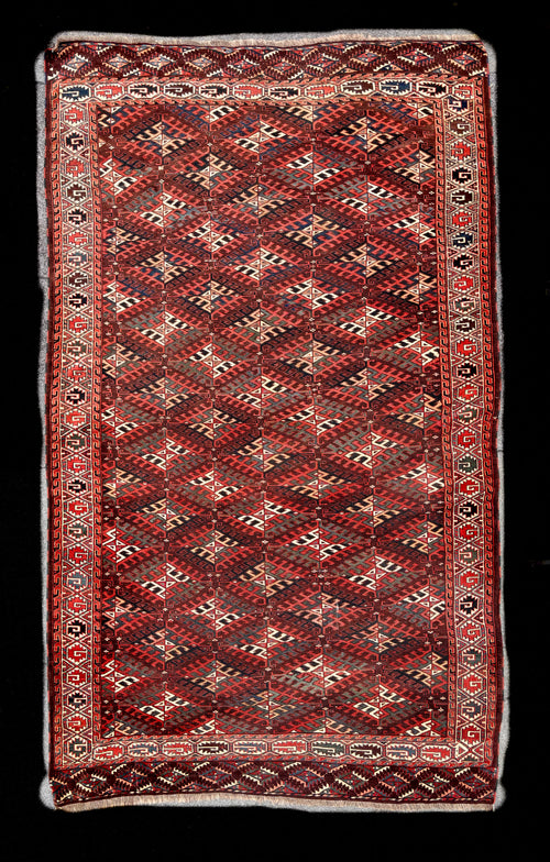 Antique Turkmen Yomut Main Carpet 1880, 212x366 cm