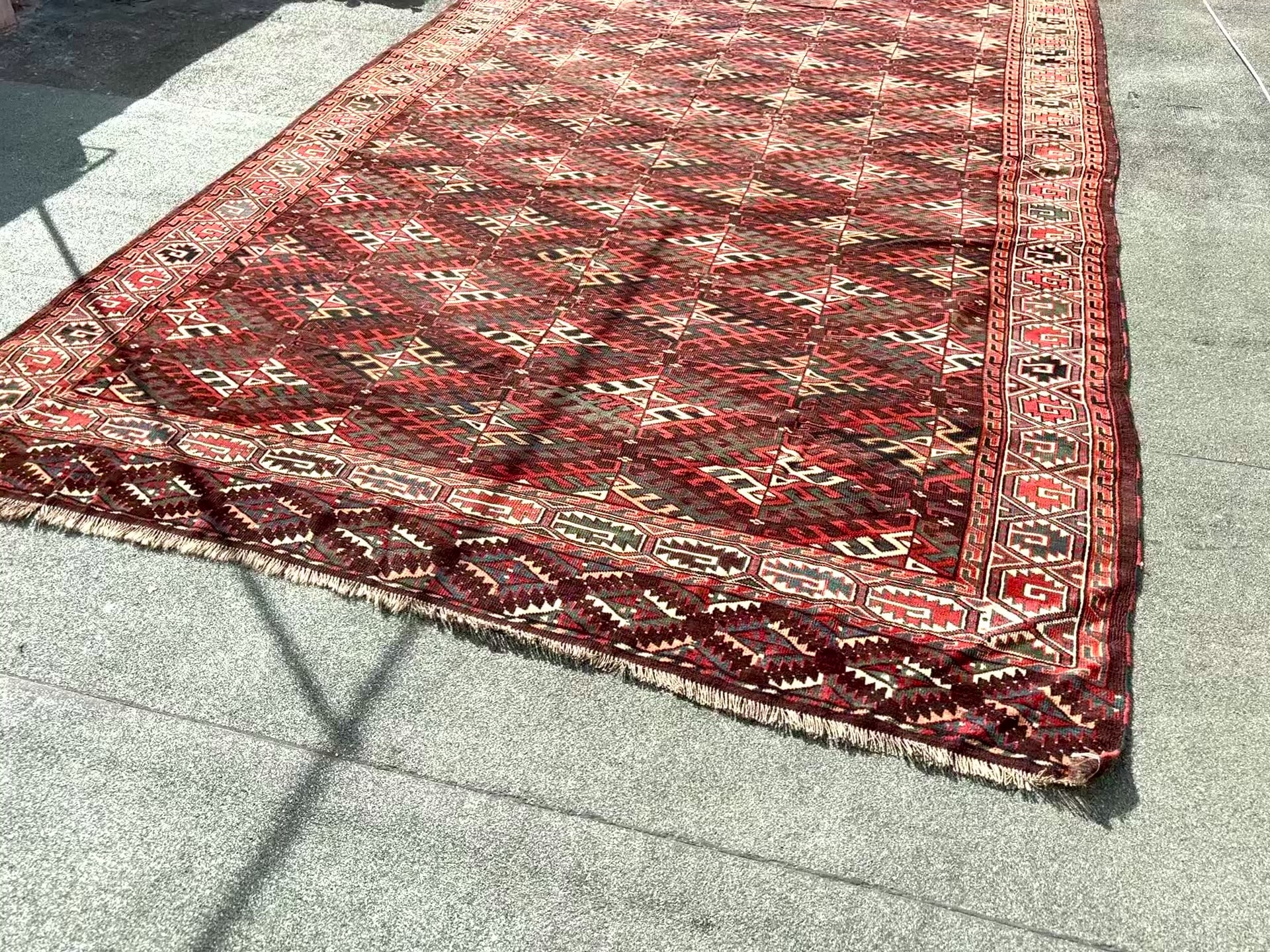 Antique Turkmen Yomut Main Carpet 1880, 212x366 cm